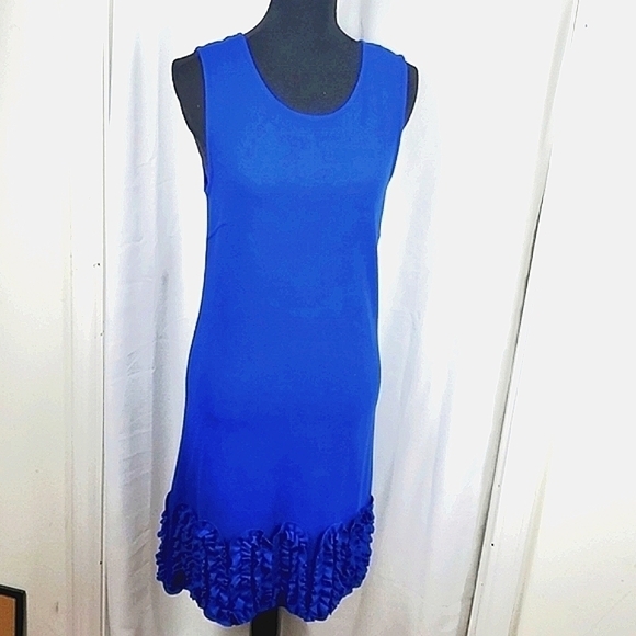 Adore Sleeveless Blue round neckline ruffle hemline Size Medium new with tag - Picture 4 of 15